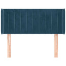 vidaXL sötétkék bársony fejtámla 103x16x78/88 cm