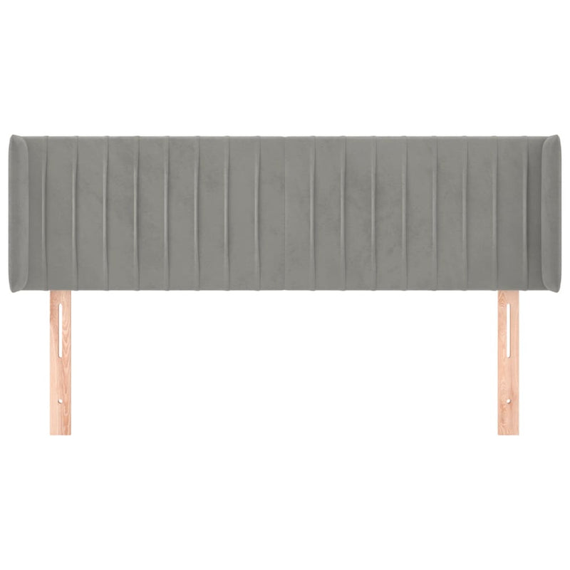 vidaXL világosszürke bársony fejtámla 147x16x78/88 cm