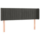 vidaXL sötétszürke bársony fejtámla szárnyakkal 147x16x78/88 cm