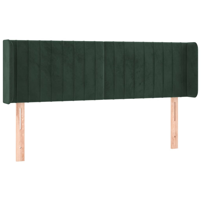 vidaXL sötétzöld bársony fejtámla 147x16x78/88 cm