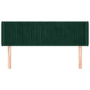 vidaXL sötétzöld bársony fejtámla 147x16x78/88 cm