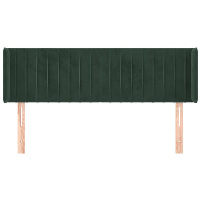 vidaXL sötétzöld bársony fejtámla 147x16x78/88 cm
