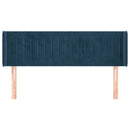 vidaXL sötétkék bársony fejtámla 147x16x78/88 cm