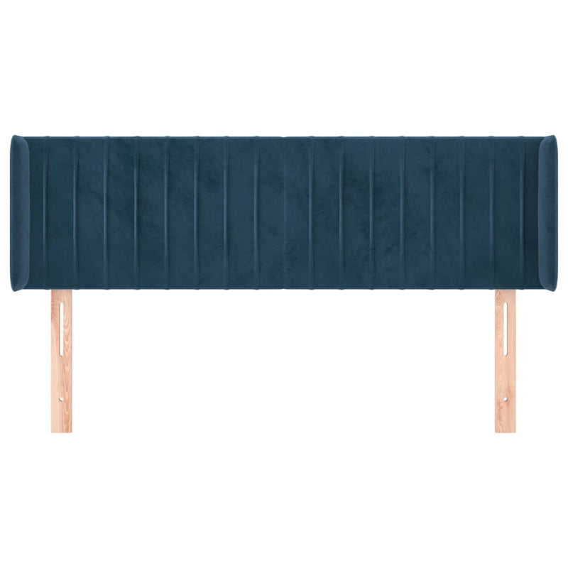 vidaXL sötétkék bársony fejtámla 147x16x78/88 cm