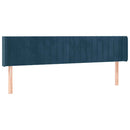 vidaXL sötétkék bársony szárnyas fejtámla 163x16x78/88 cm