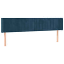 vidaXL sötétkék bársony szárnyas fejtámla 183x16x78/88 cm