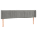 vidaXL világosszürke bársony szárnyas fejtámla 203x16x78/88 cm