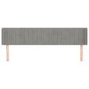 vidaXL világosszürke bársony szárnyas fejtámla 203x16x78/88 cm