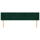 vidaXL sötétzöld bársony szárnyas fejtámla 203x16x78/88 cm
