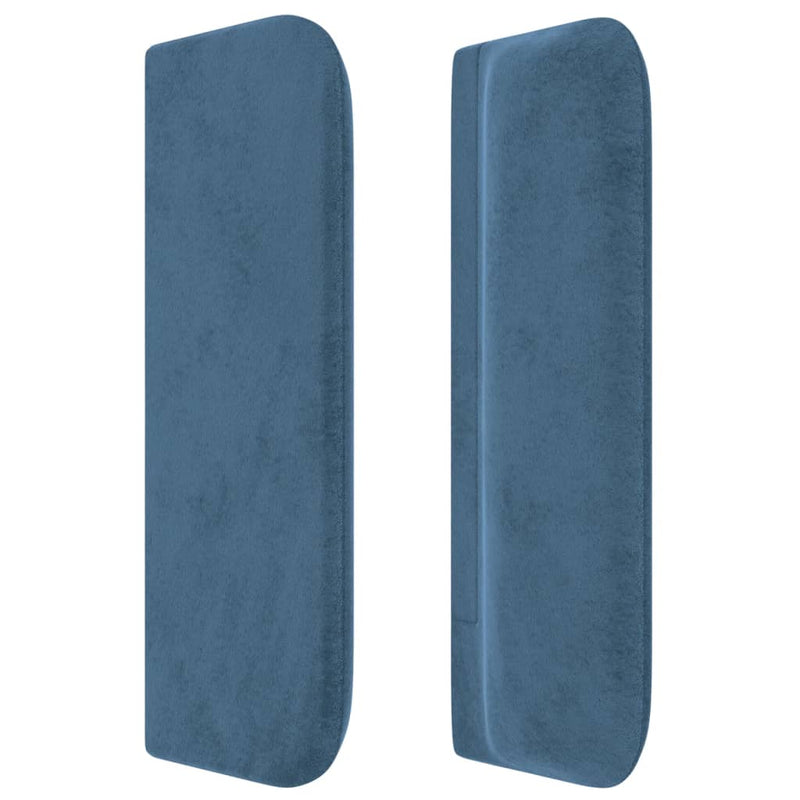 vidaXL sötétkék bársony szárnyas fejtámla 203x16x78/88 cm