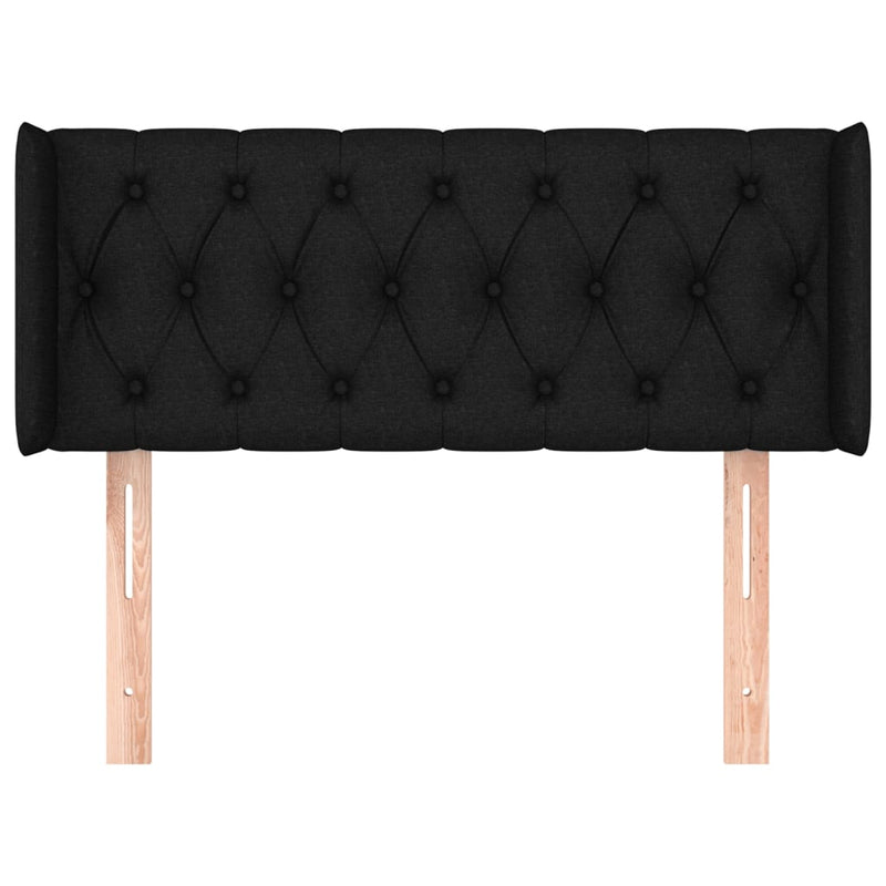 vidaXL fekete szövet fejtámla szárnyakkal 103x16x78/88 cm