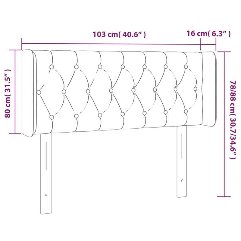vidaXL sötétbarna szövet fejtámla 103x16x78/88 cm