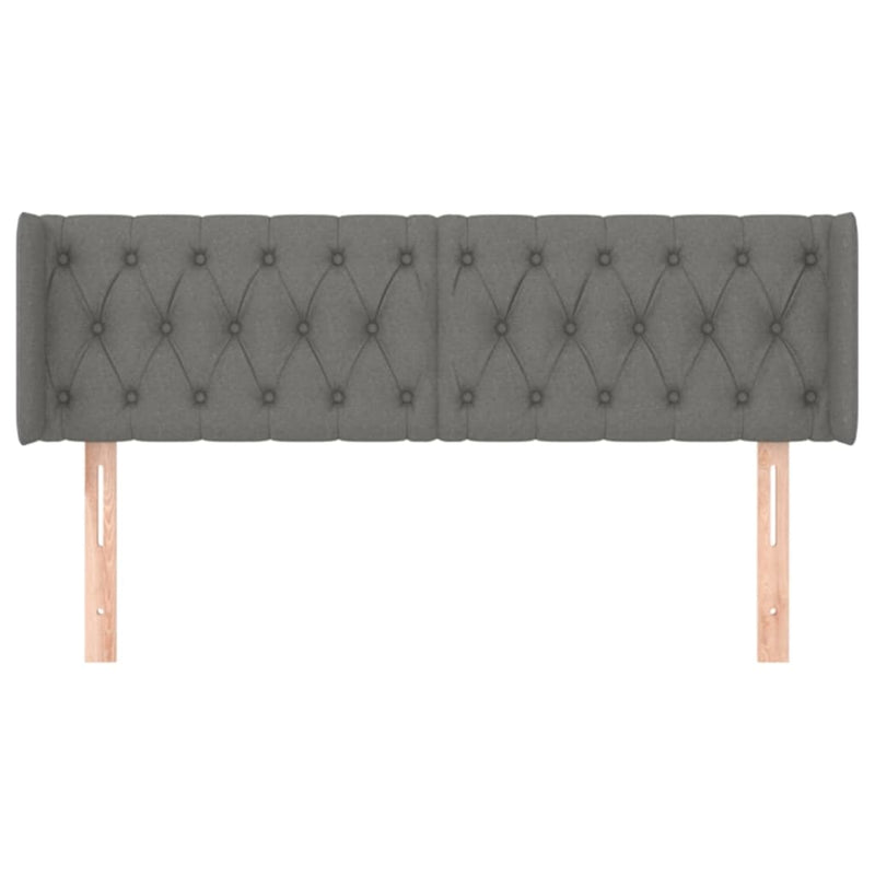 vidaXL sötétszürke szövet fejtámla szárnyakkal 147x16x78/88 cm