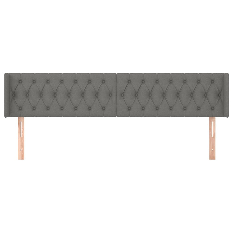 vidaXL sötétszürke szövet fejtámla szárnyakkal 183x16x78/88 cm