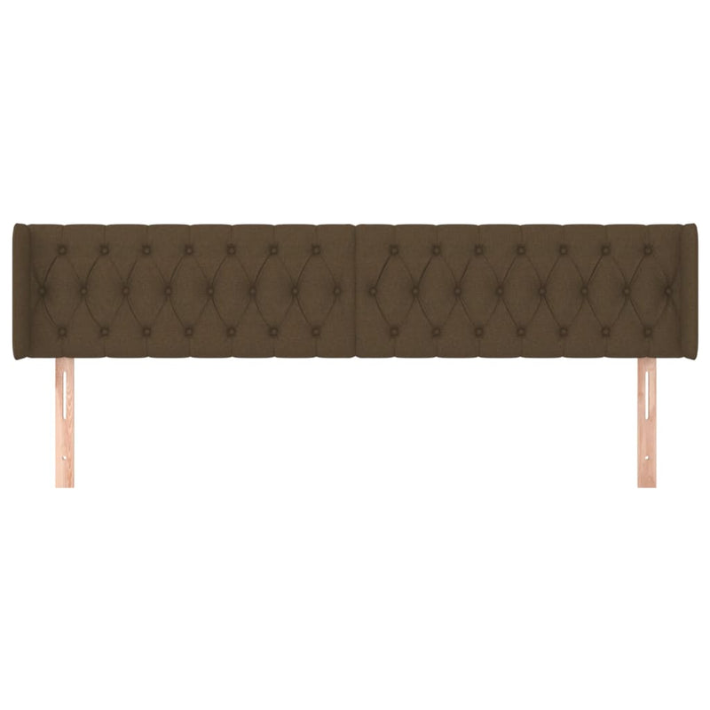 vidaXL sötétbarna szövet fejtámla szárnyakkal 183x16x78/88 cm