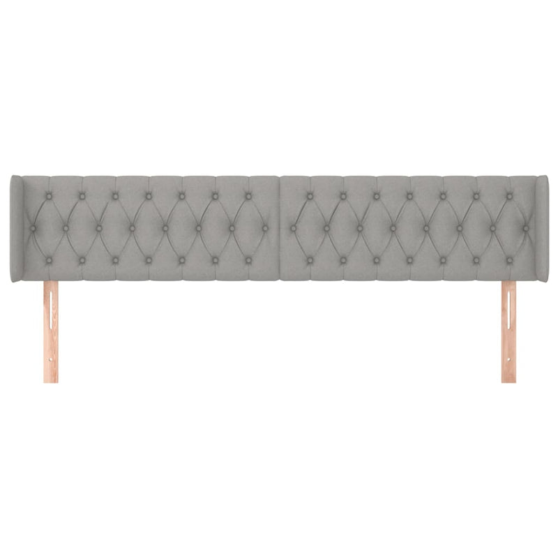 vidaXL világosszürke szövet fejtámla szárnyakkal 203x16x78/88 cm