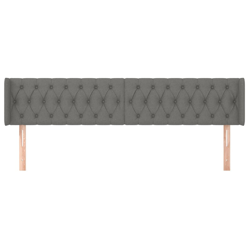 vidaXL sötétszürke szövet fejtámla szárnyakkal 203x16x78/88 cm