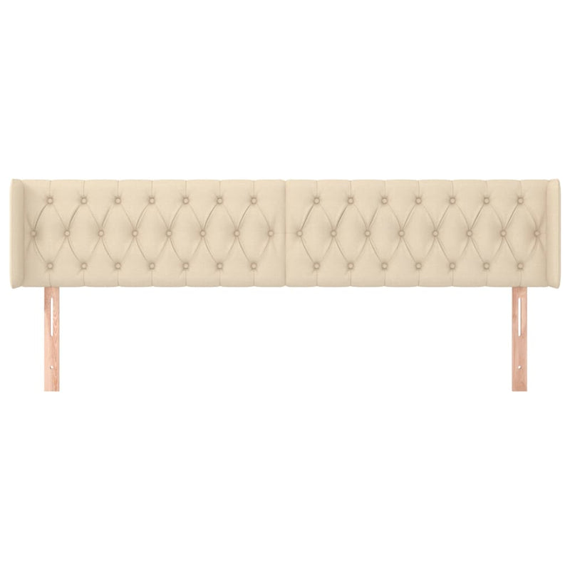 vidaXL krémszínű szövet fejtámla szárnyakkal 203x16x78/88 cm