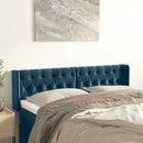 vidaXL sötétkék bársony fejtámla 147x16x78/88 cm