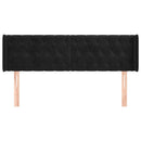 vidaXL fekete bársony szárnyas fejtámla 163x16x78/88 cm