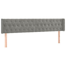 vidaXL világosszürke bársony szárnyas fejtámla 203x16x78/88 cm