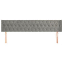 vidaXL világosszürke bársony szárnyas fejtámla 203x16x78/88 cm