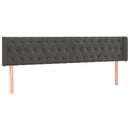 vidaXL sötétszürke bársony szárnyas fejtámla 203x16x78/88 cm