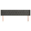 vidaXL sötétszürke bársony szárnyas fejtámla 203x16x78/88 cm