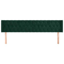 vidaXL sötétzöld bársony szárnyas fejtámla 203x16x78/88 cm