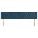 vidaXL sötétkék bársony szárnyas fejtámla 203x16x78/88 cm