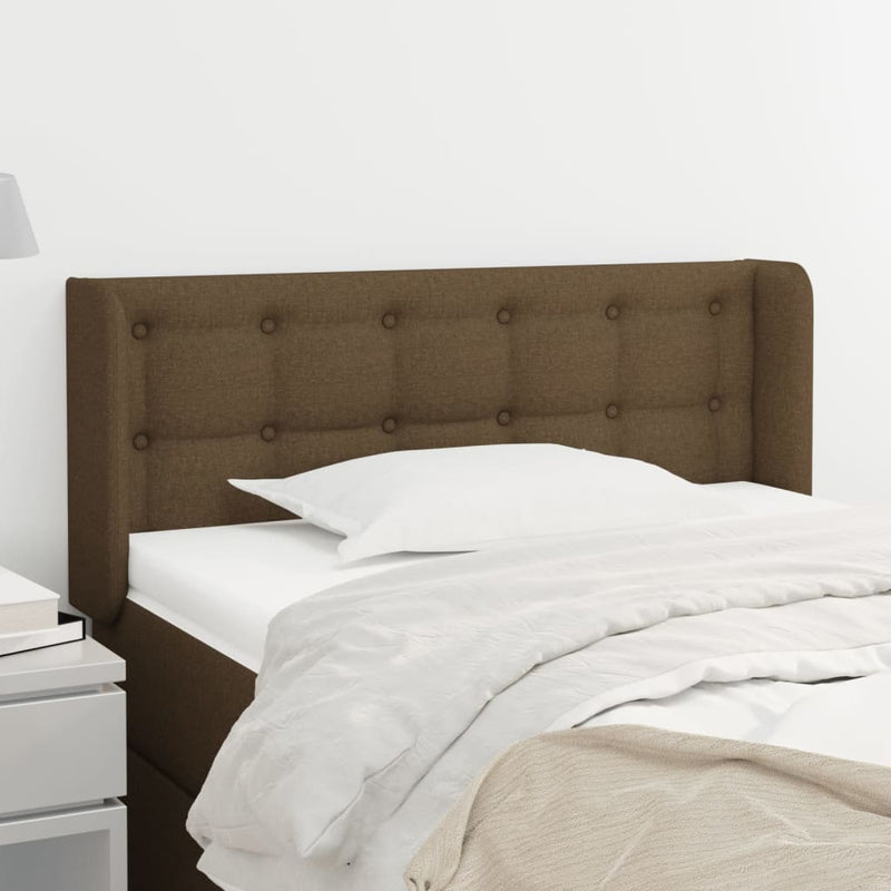 vidaXL sötétbarna szövet fejtámla 83x16x78/88 cm