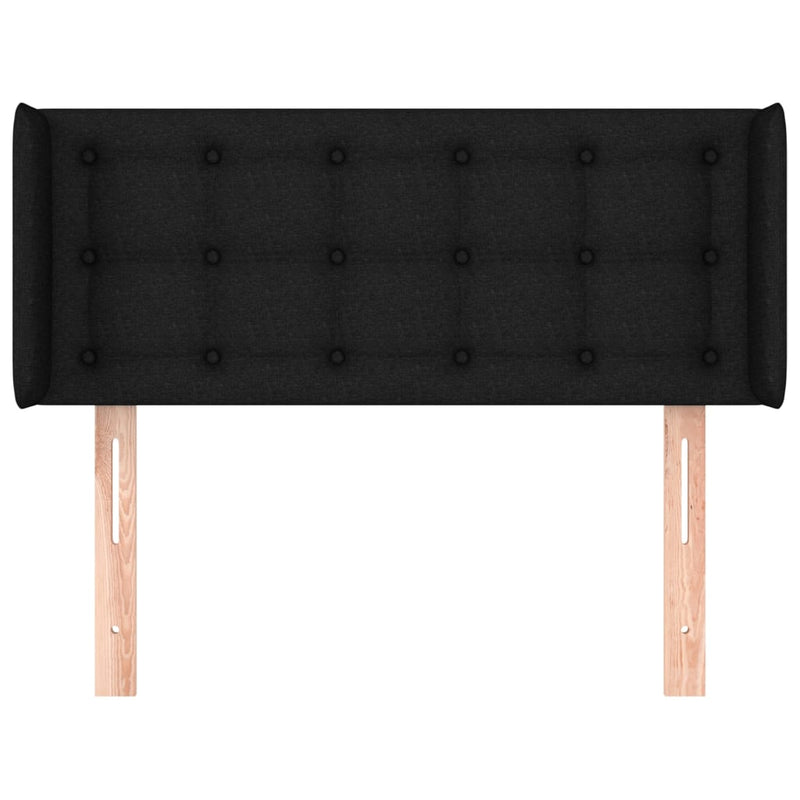 vidaXL fekete szövet fejtámla szárnyakkal 103x16x78/88 cm
