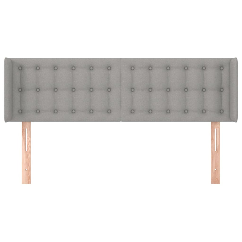 vidaXL világosszürke szövet fejtámla szárnyakkal 147x16x78/88 cm