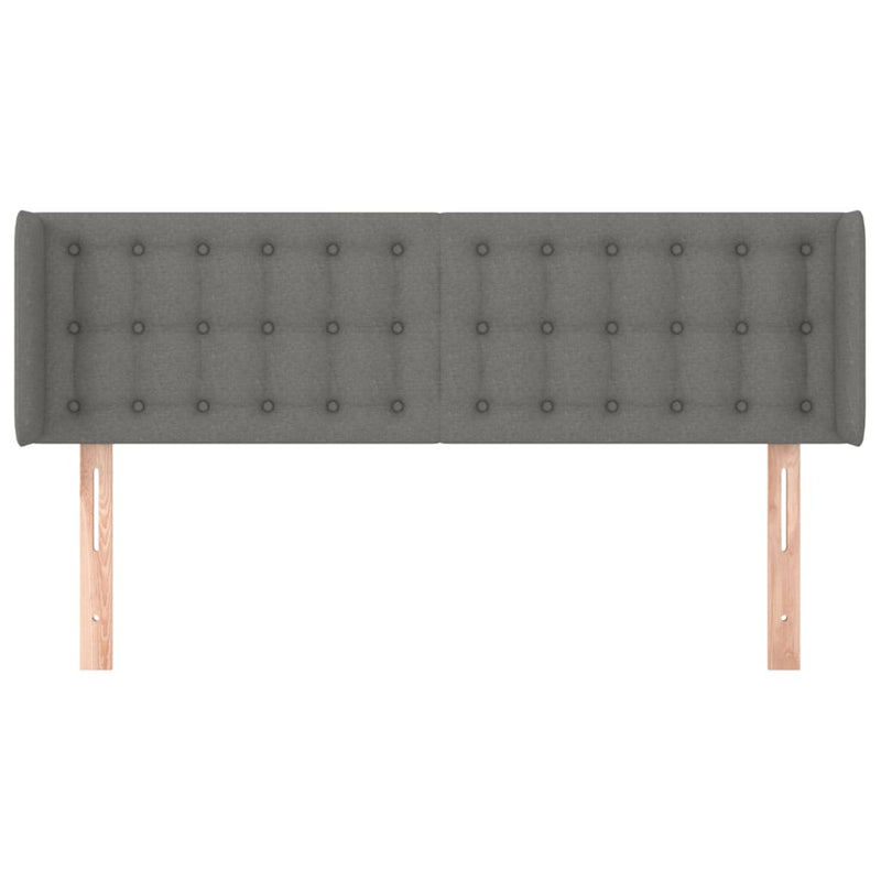 vidaXL sötétszürke szövet fejtámla szárnyakkal 147x16x78/88 cm