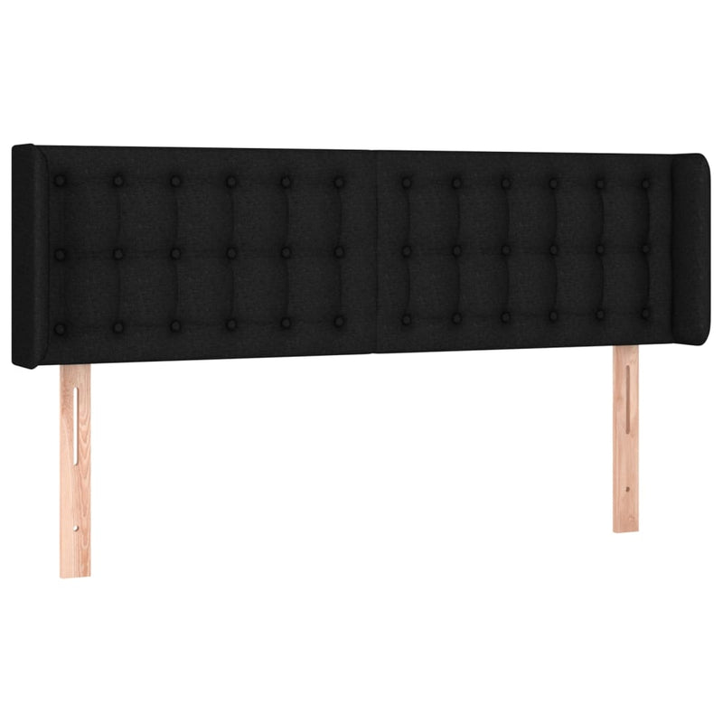 vidaXL fekete szövet fejtámla szárnyakkal 147x16x78/88 cm