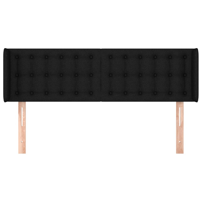 vidaXL fekete szövet fejtámla szárnyakkal 147x16x78/88 cm