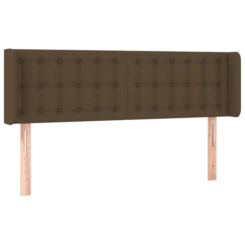 vidaXL sötétbarna szövet fejtámla szárnyakkal 147x16x78/88 cm