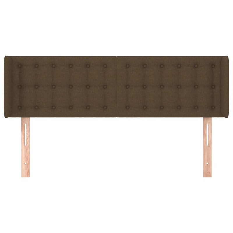 vidaXL sötétbarna szövet fejtámla szárnyakkal 147x16x78/88 cm