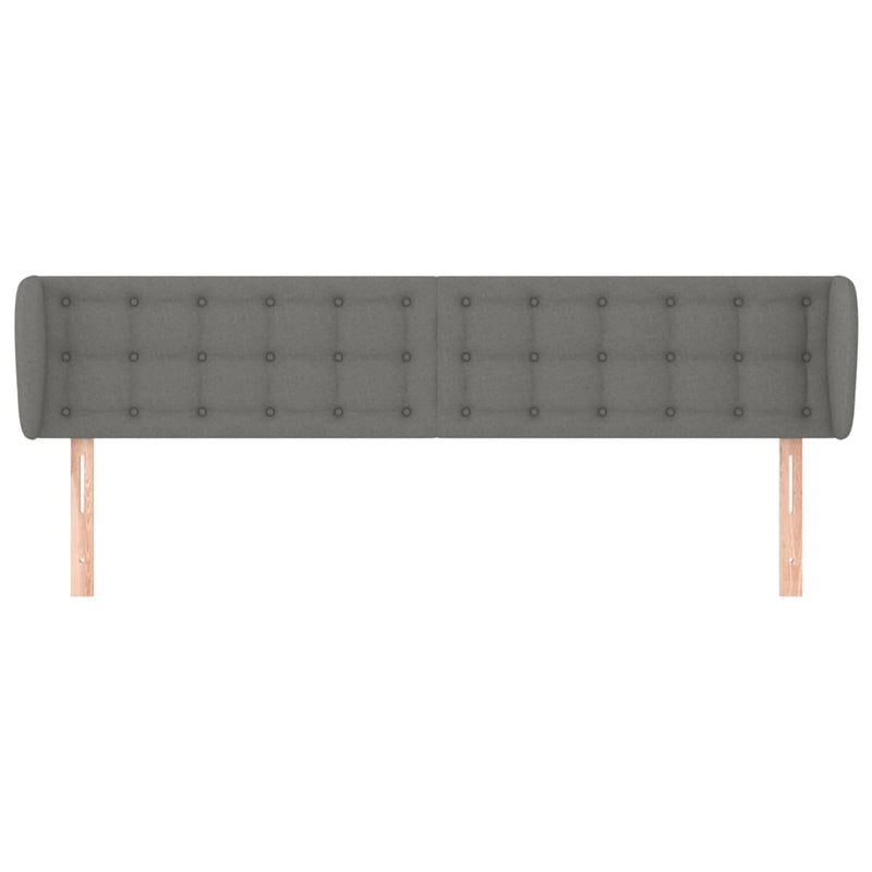 vidaXL sötétszürke szövet fejtámla szárnyakkal 163x16x78/88 cm