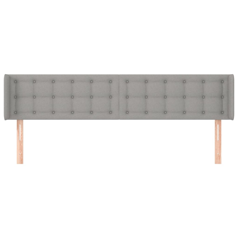 vidaXL világosszürke szövet fejtámla szárnyakkal 183x16x78/88 cm