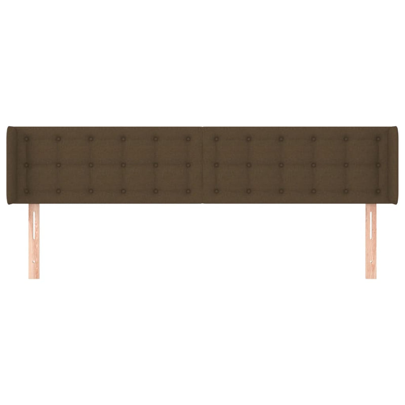 vidaXL sötétbarna szövet fejtámla szárnyakkal 183x16x78/88 cm