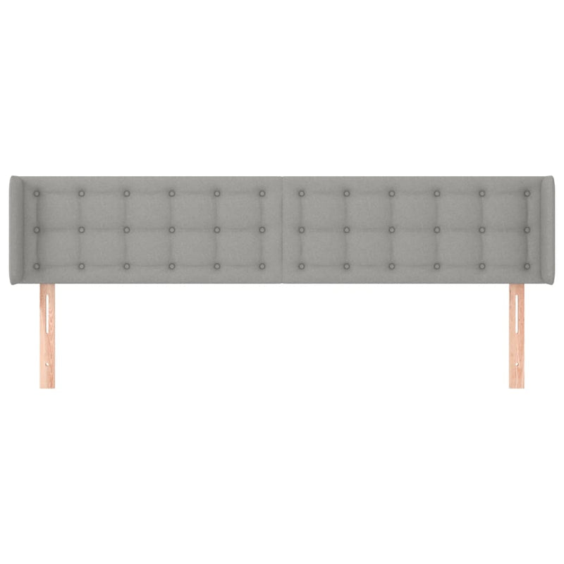 vidaXL világosszürke szövet fejtámla szárnyakkal 203x16x78/88 cm