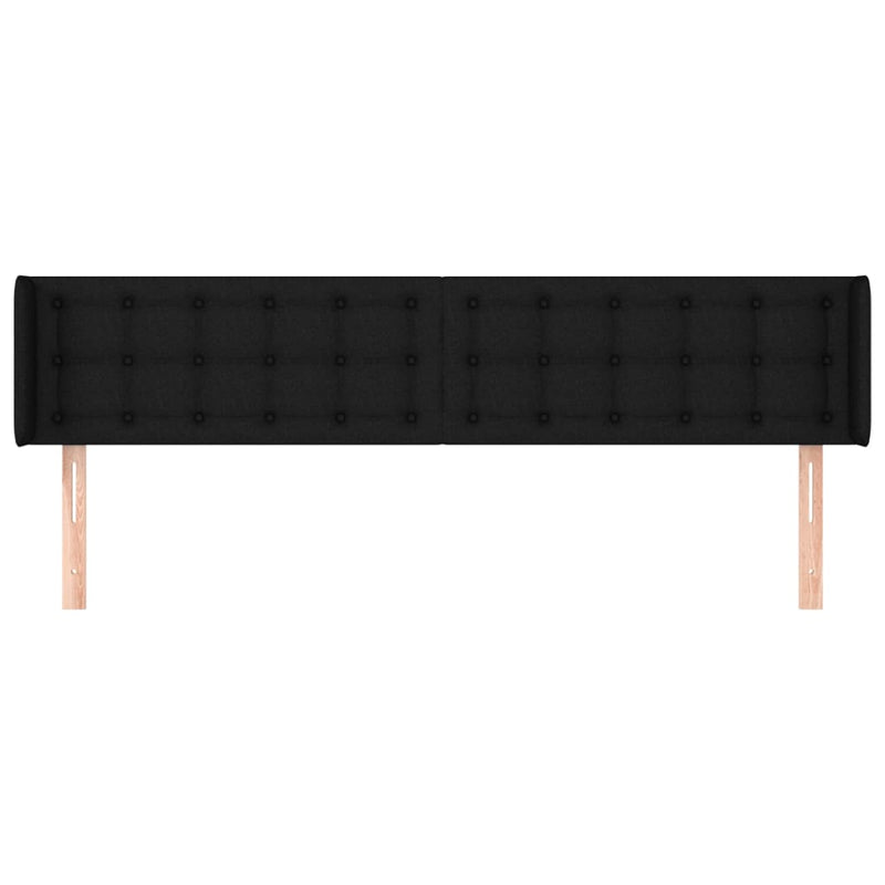 vidaXL fekete szövet fejtámla szárnyakkal 203x16x78/88 cm