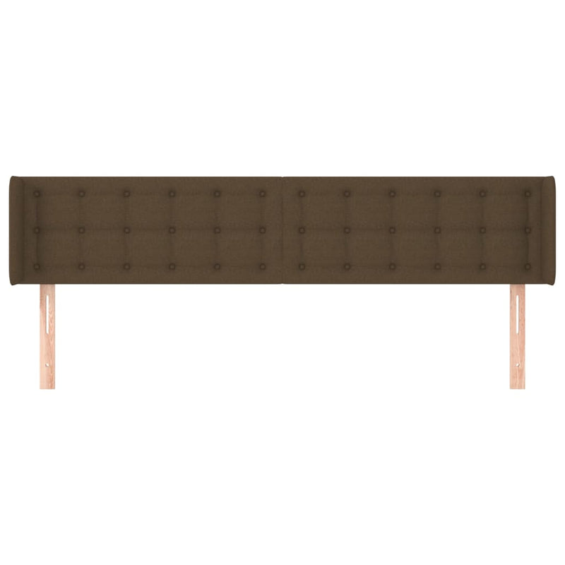 vidaXL sötétbarna szövet fejtámla szárnyakkal 203x16x78/88 cm