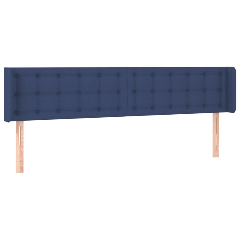vidaXL kék szövet fejtámla szárnyakkal 203x16x78/88 cm