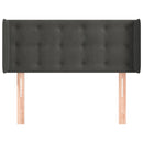 vidaXL sötétszürke bársony fejtámla szárnyakkal 83x16x78/88 cm