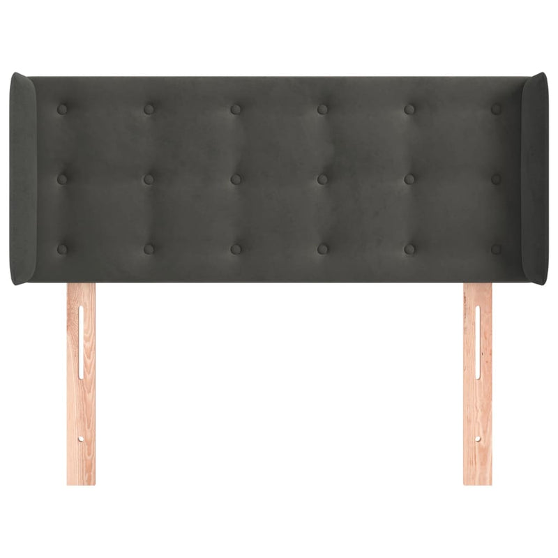 vidaXL sötétszürke bársony fejtámla szárnyakkal 83x16x78/88 cm