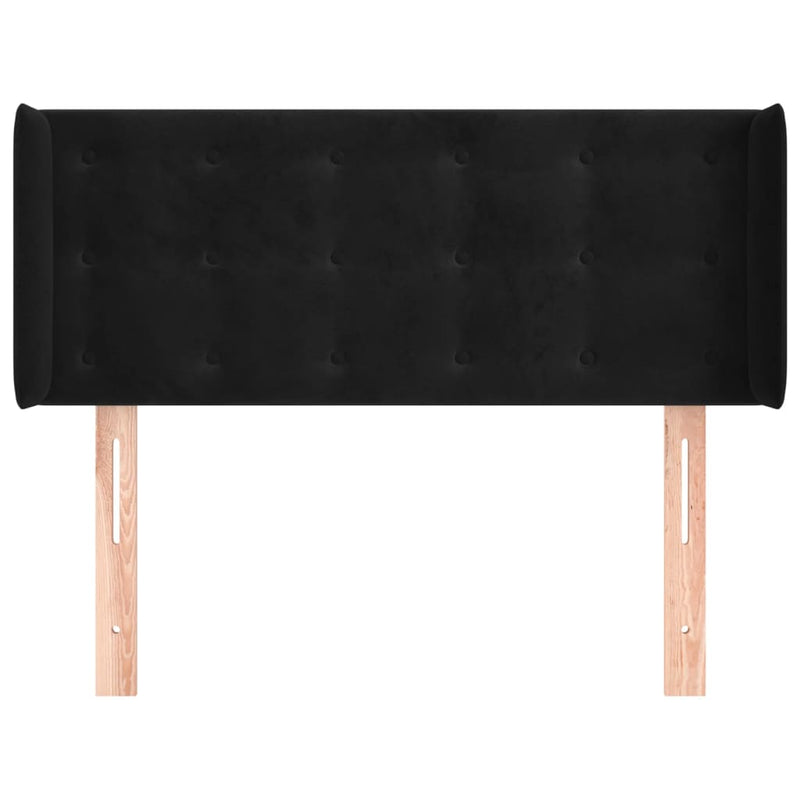 vidaXL fekete bársony fejtámla szárnyakkal 83x16x78/88 cm