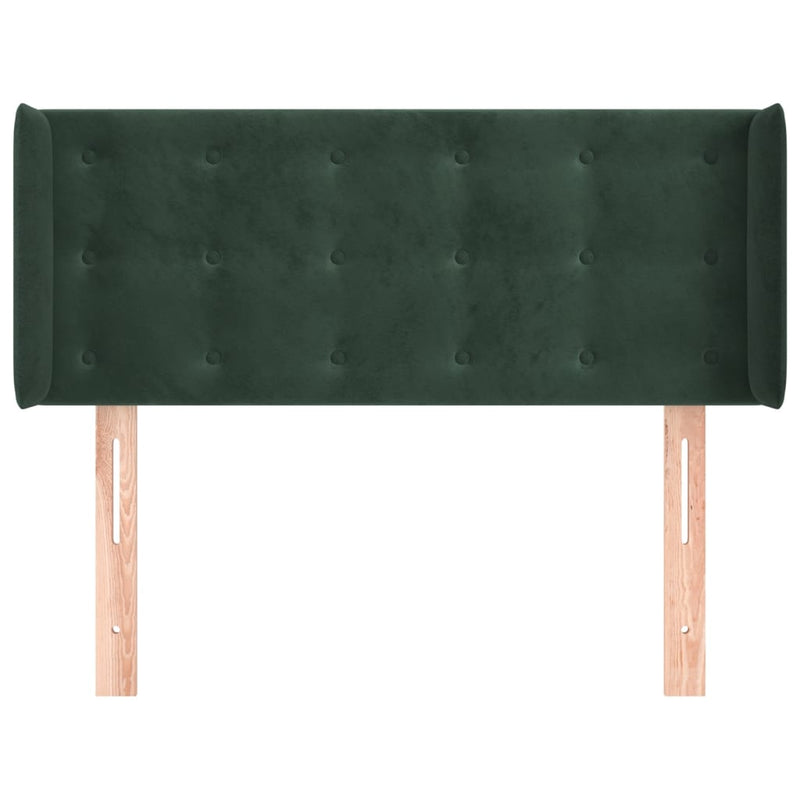 vidaXL sötétzöld bársony fejtámla szárnyakkal 83x16x78/88 cm