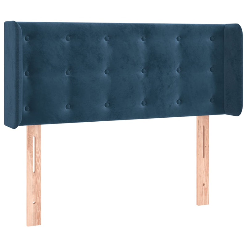 vidaXL sötétkék bársony fejtámla szárnyakkal 83x16x78/88 cm